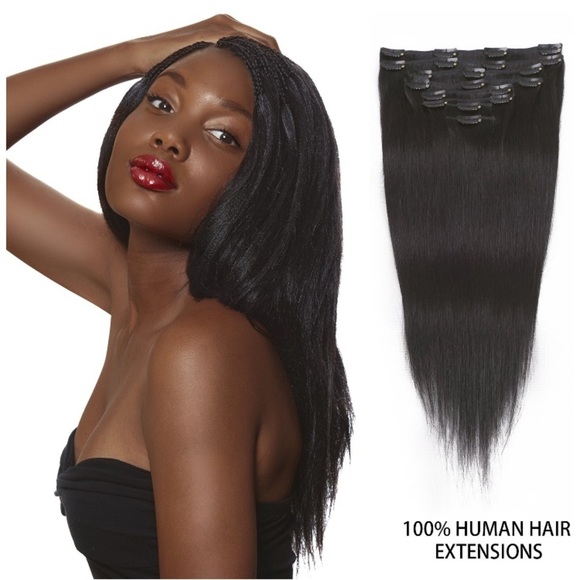 ✨Arie 16” 7pcs 100% HUMAN HAIR  BLACK CLIPINS *NWT main image 6
